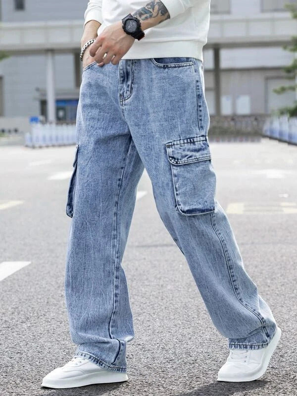 Pantalon Jeans Baggy Homme Délavé Stone Wash