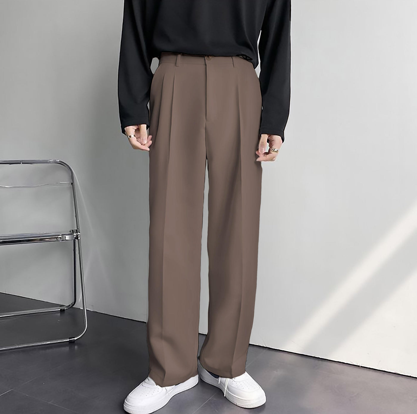 Front Pleat Loose Fit Trousers | Streets of Seoul | Men's Korean Style  Fashion