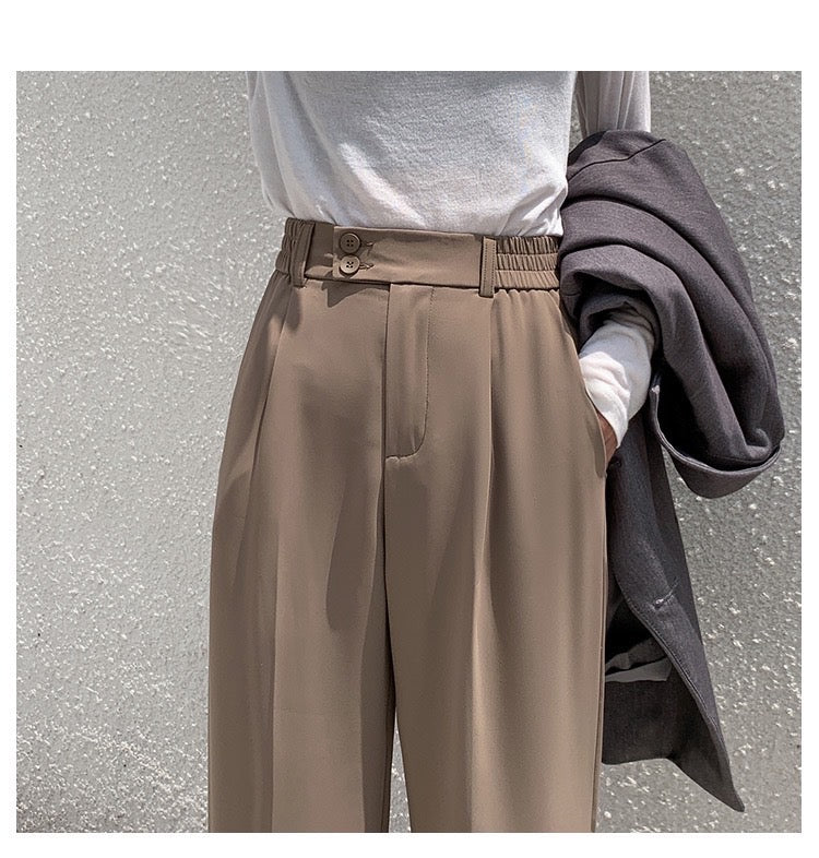 Marine Melange One Pleat Pants in Tropical Poly Wool | LEMAIRE