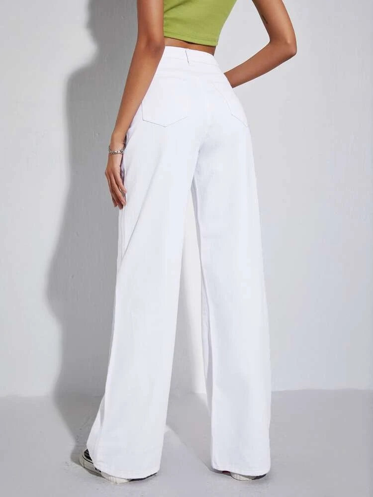 Go Colors Women Solid Cotton Wide Leg Pants  White Buy Go Colors Women  Solid Cotton Wide Leg Pants  White Online at Best Price in India  Nykaa