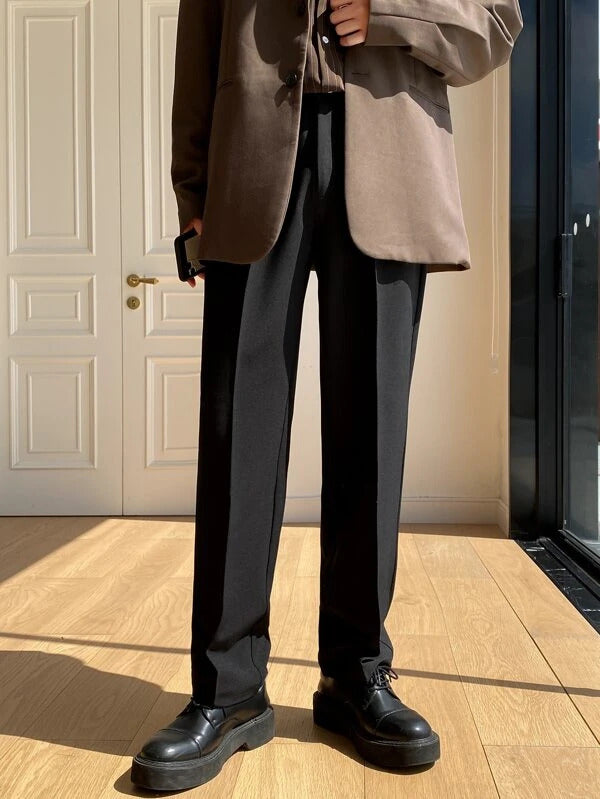 Men Semi Formal Straight Fit Korean Pants Offduty India Men Semi Formal Straight Fit Korean Pants Offduty India