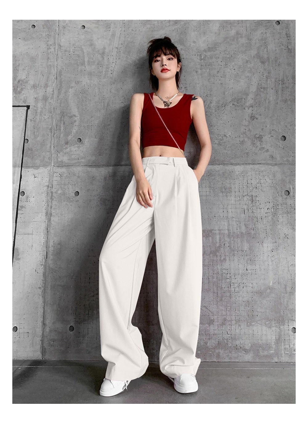 Classic Double Pleated Wide Leg Pants