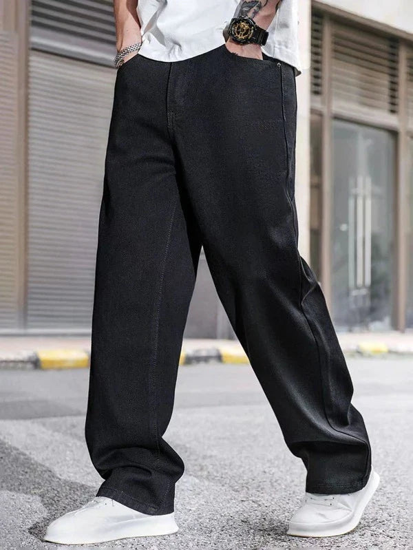Black Cargo Pants with White Stitching | Techwear
