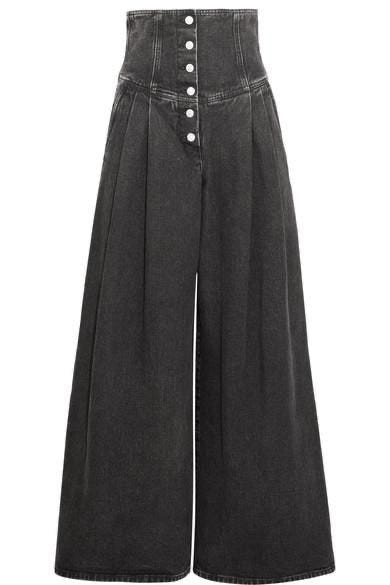 Corset Attached Extra Baggy Greyish Jeans