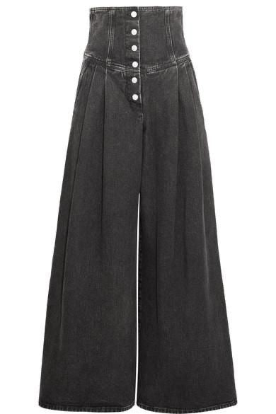Corset Attached Extra Baggy Greyish Jeans
