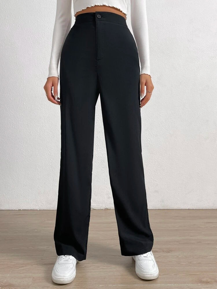 Straight leg high rise pants best sale
